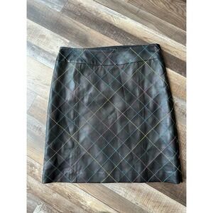 CARLISLE COLLECTION Black Diamond Argyle‎ Leather Size 8 Skirt $998 Holidays